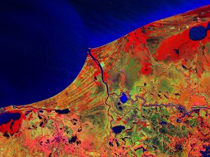 Превью обои земля, суша, поверхность, вид сверху, космос