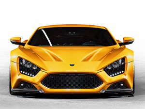 Превью обои zenvo, st1, желтый, вид спереди