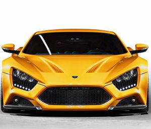 Превью обои zenvo, st1, желтый, вид спереди