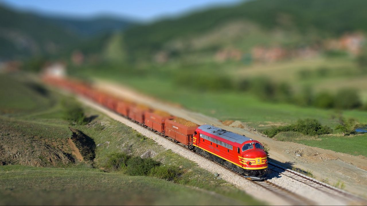 Обои железная дорога, поезд, природа, движение