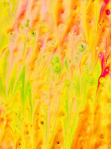 Превью обои жидкость, краска, пятна, fluid art, абстракция, желтый