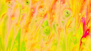 Превью обои жидкость, краска, пятна, fluid art, абстракция, желтый
