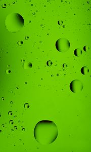 Превью обои жидкость, масло, пузыри, макро, зеленый