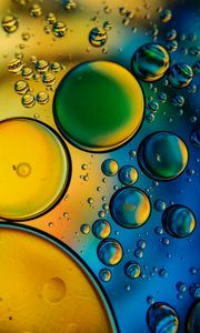 Превью обои жидкость, масло, пузыри, абстракция