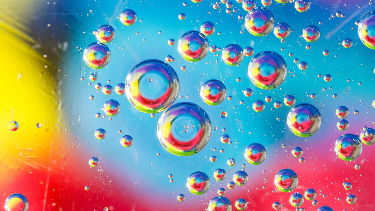 Обои жидкость, пузыри, абстракция, прозрачный