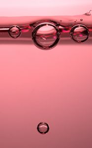 Превью обои жидкость, пузыри, макро, розовый
