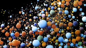 Превью обои жидкость, пузыри, разноцветный, абстракция