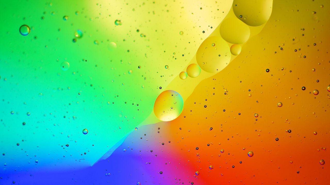 Обои жидкость, разноцветный, макро, пузыри, текстура