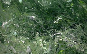 Превью обои жидкость, разводы, краска, зеленый, fluid art, искажение