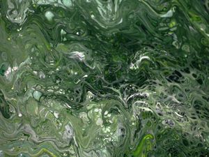Превью обои жидкость, разводы, краска, зеленый, fluid art, искажение