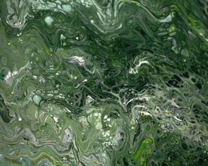 Превью обои жидкость, разводы, краска, зеленый, fluid art, искажение