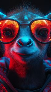 Превью обои животное, очки, наушники