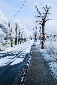 Превью обои зима, город, дорога, улица, снег