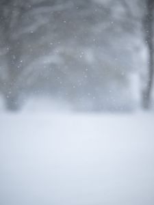 Превью обои зима, снег, снежинки, размытие, белый