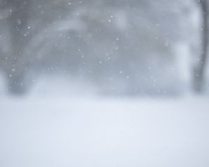 Превью обои зима, снег, снежинки, размытие, белый