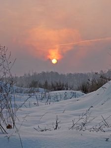 Превью обои зима, свет, солнце, небо