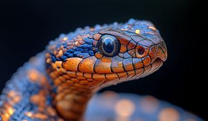 Превью обои змея, рептилия, глаз, макро, дикая природа