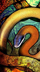 Превью обои змея, узоры, разноцветный, арт