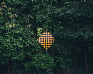 Превью обои знак, лес, деревья