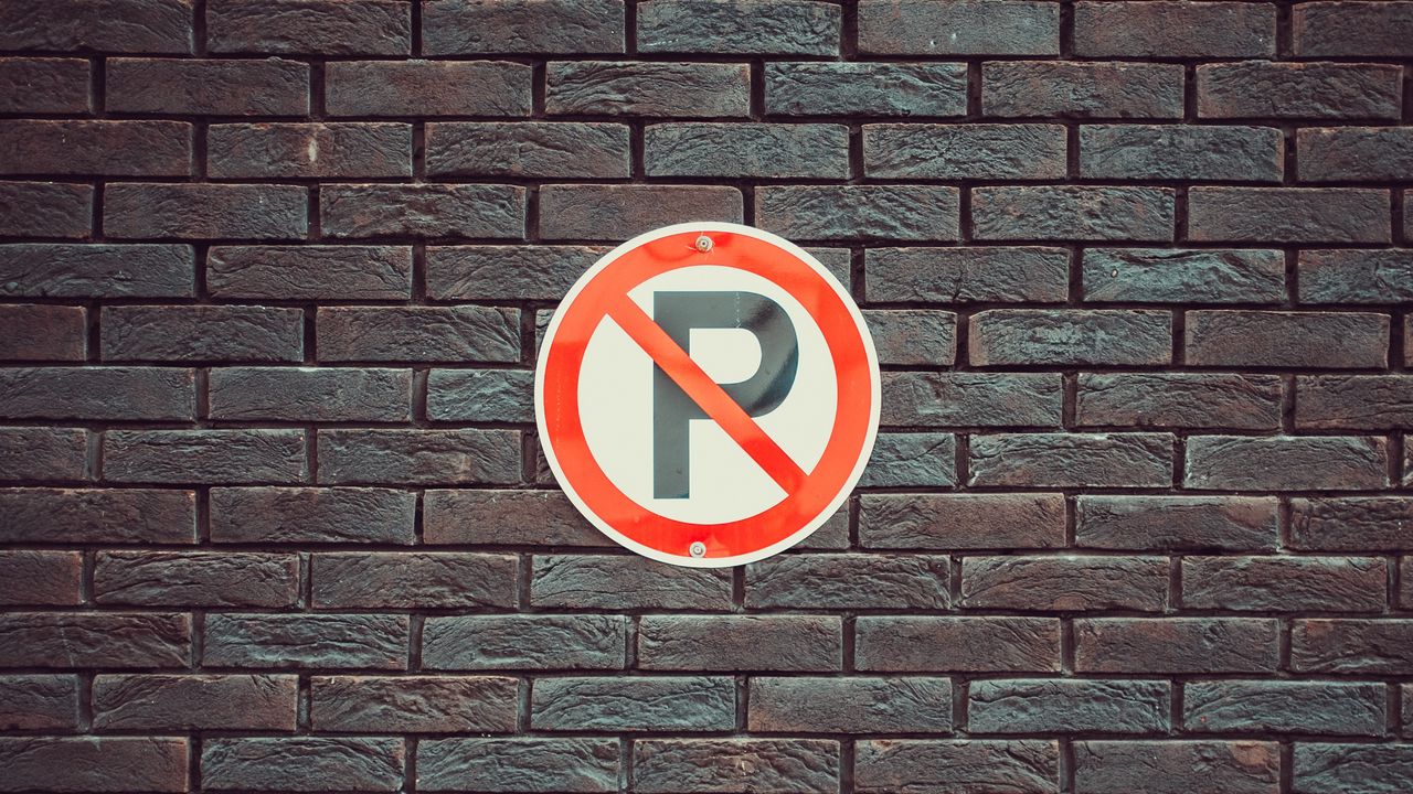 Обои знак, парковка, стена