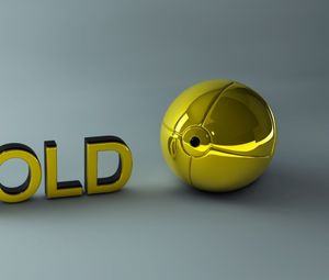 Превью обои золото, буквы, шар, поверхность