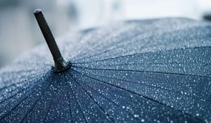 Превью обои зонт, дождь, капли, трость, пасмурно, осадки