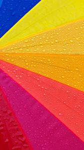 Превью обои зонт, капли, разноцветный, дождь