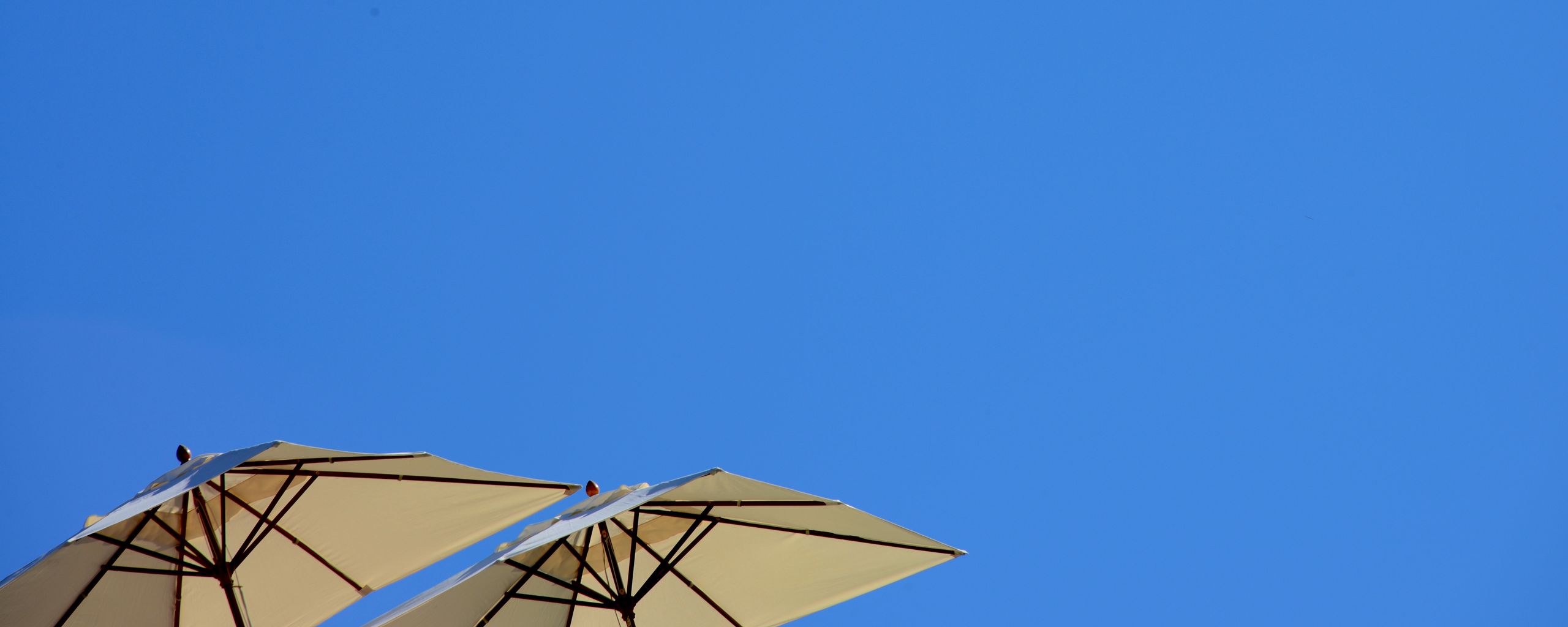2560x1024 Обои зонт, небо, минимализм