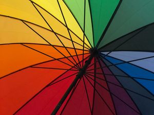 Превью обои зонт, разноцветный, радуга