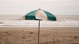 Превью обои зонтик, пляж, море, песок