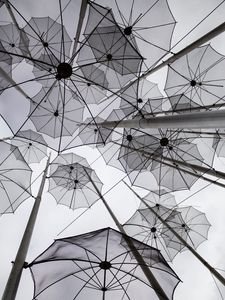 Превью обои зонтики, декорация, чб, серый