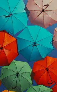 Превью обои зонтики, разноцветный, декорация, улица