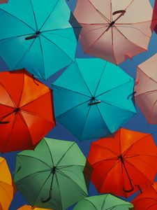 Превью обои зонтики, разноцветный, декорация, улица