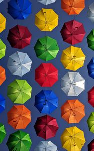 Превью обои зонтики, разноцветный, яркий, вид снизу