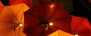Превью обои зонты, фонарики, лампы, свечение