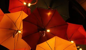 Превью обои зонты, фонарики, лампы, свечение