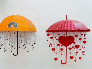 Превью обои зонты, импровизация, рисунок, сердце