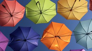 Превью обои зонты, зонт, разноцветный, вид снизу, декорация