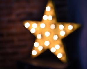 Превью обои звезда, огни, блики, свечение, размытость