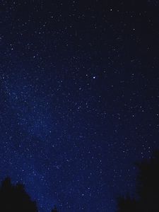 Превью обои звездное небо, блеск, ночь, сияние, синий
