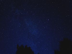 Превью обои звездное небо, блеск, ночь, сияние, синий