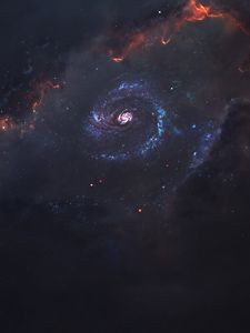 Превью обои звездное небо, галактика, космос, вселенная, воронка