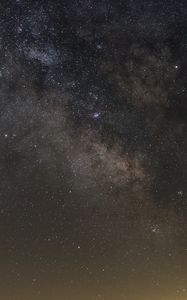 Превью обои звездное небо, галактика, небо, ночь, коричневый