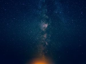 Превью обои звездное небо, галактика, свет, ночь