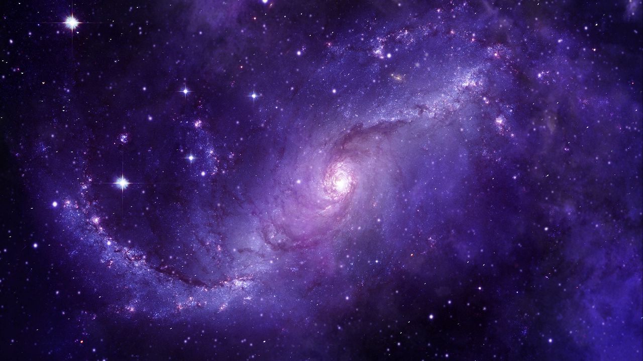 Обои звездное небо, галактика, вселенная, космос, фиолетовый