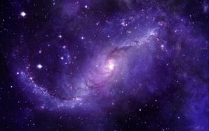 Превью обои звездное небо, галактика, вселенная, космос, фиолетовый
