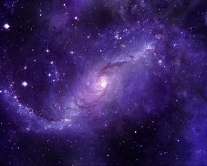 Превью обои звездное небо, галактика, вселенная, космос, фиолетовый