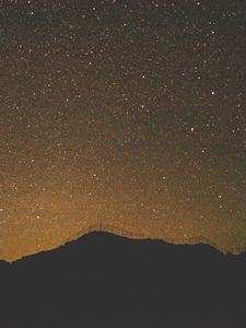 Превью обои звездное небо, горизонт, ночь