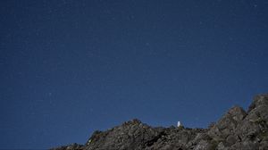 Превью обои звездное небо, камни, природа