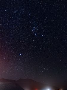 Превью обои звездное небо, космос, галактика, сияние, ночь
